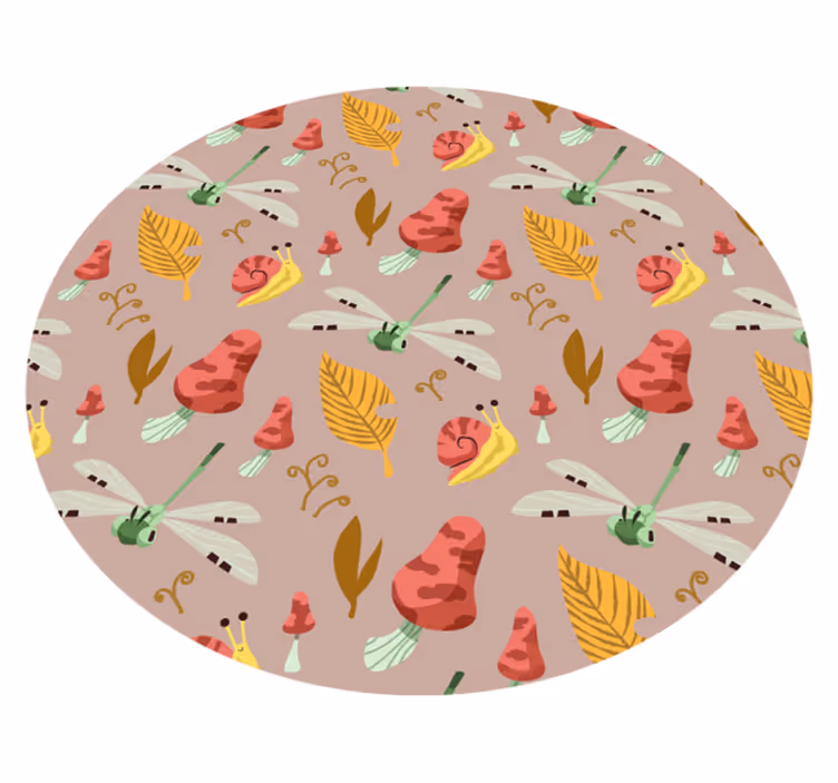 Tapis vinyle nature éléments forestiers beiges - TenStickers