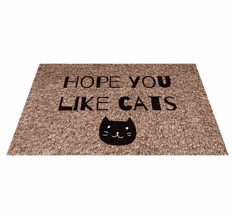 Tapis vinyle citation j'espère que tu aimes les chats - TenStickers