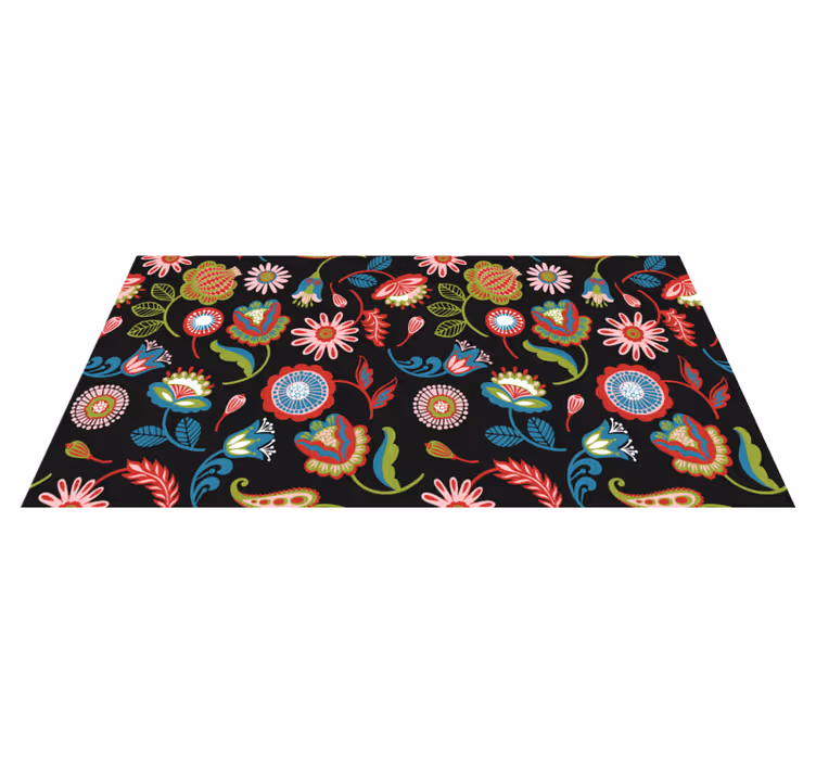 Tapis vinyle fleurs et plantes inspiration florale vibrante - TenStickers