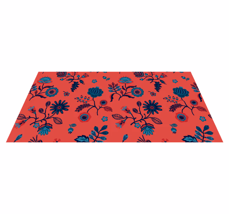 Tapis vinyle fleurs et plantes imprimé floral vibrant - TenStickers