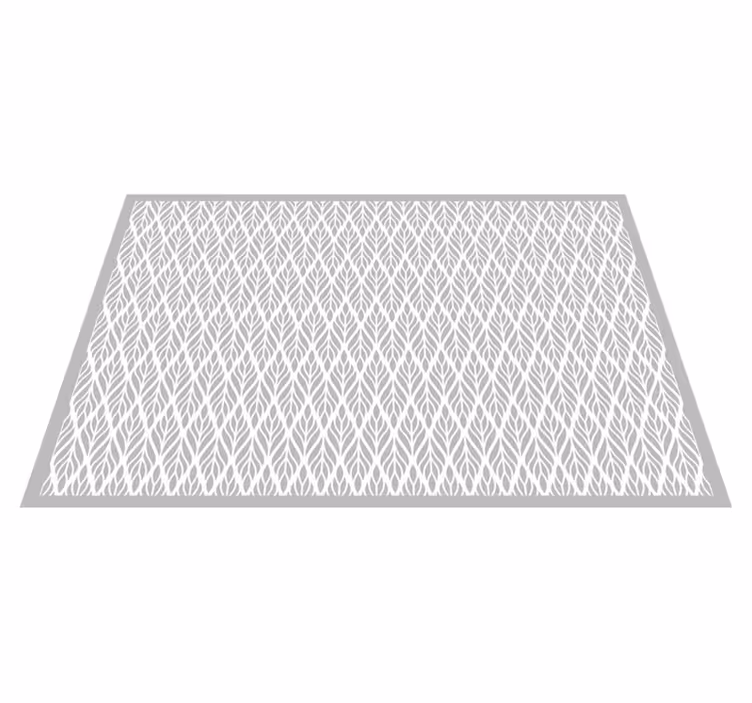 Tapis vinyle moderne motif de feuilles grises - TenStickers