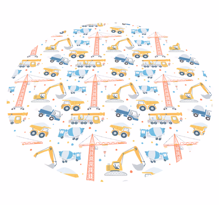 Tapis vinyle pour enfants véhicules de construction - TenStickers