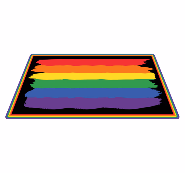 Tapis vinyle rayures bandes arc-en-ciel colorées - TenStickers