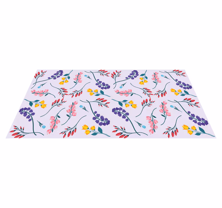 Tapis vinyle fleurs et plantes motif subtil violet - TenStickers