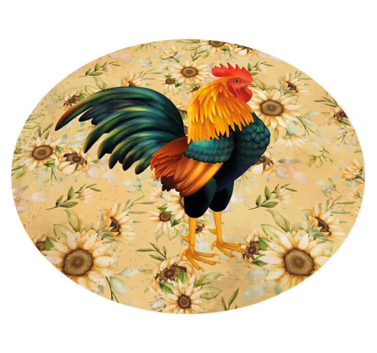 Tapis vinyle fleurs et plantes coq vibrant en vitrine - TenStickers
