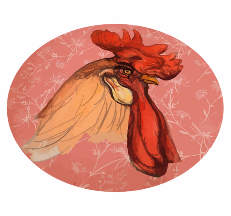 Tapis vinyle animal œuvre d'art de coq - TenStickers