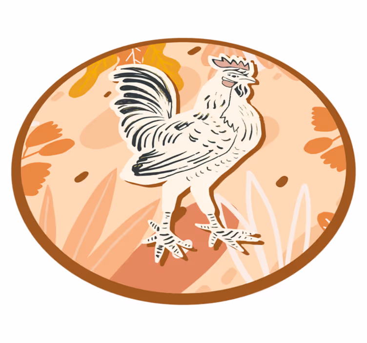 Tapis vinyle animal coq délicieux - TenStickers