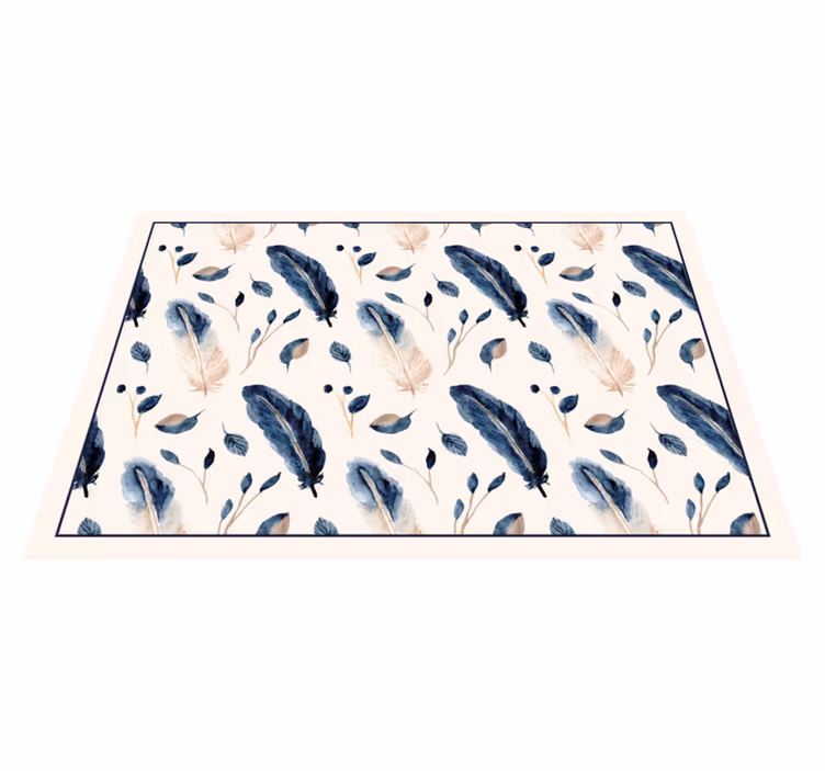Tapis vinyle animal motif botanique à plumes - TenStickers