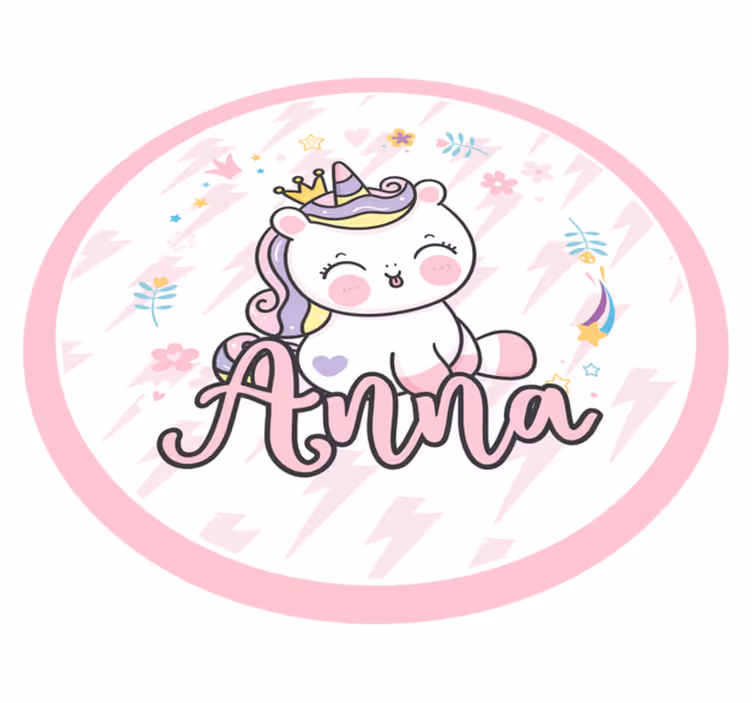 Tapis vinyle autres tapis bébé licorne avec nom - TenStickers