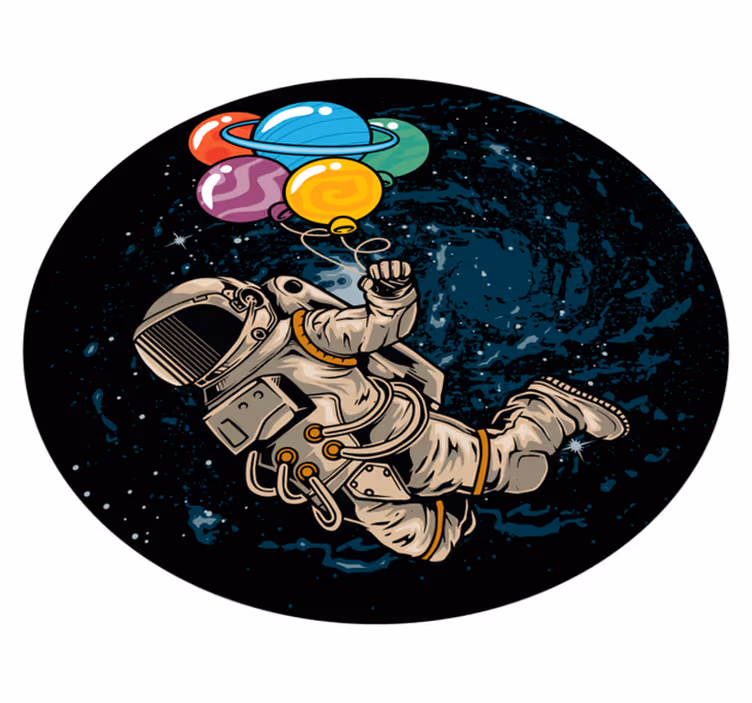 Tapis vinyle autres tapis astronaute avec des ballons - TenStickers