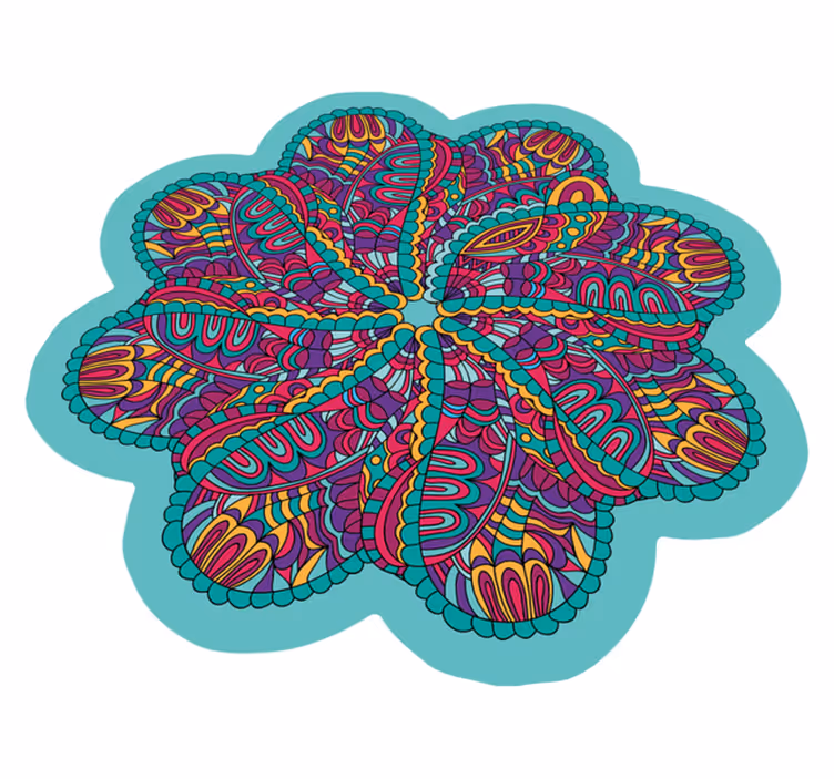 Tapis vinyle mandala motif coloré et vibrant - TenStickers