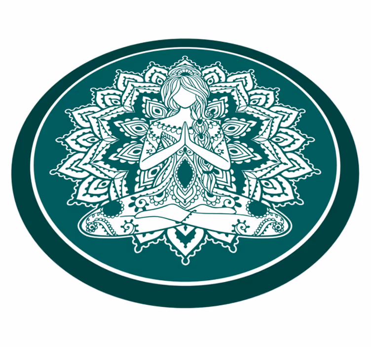 Tapis vinyle mandala art vert méditatif - TenStickers
