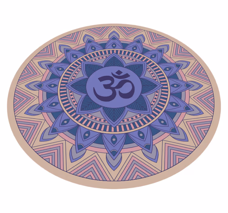 Tapis vinyle mandala motif de lotus méditatif - TenStickers