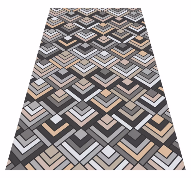 Tapis vinyle géométrique formes de chevrons superposées - TenStickers