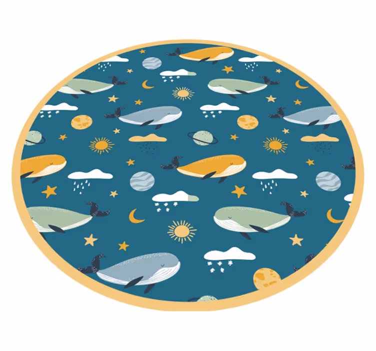Tapis vinyle pour enfants aventure baleine - TenStickers