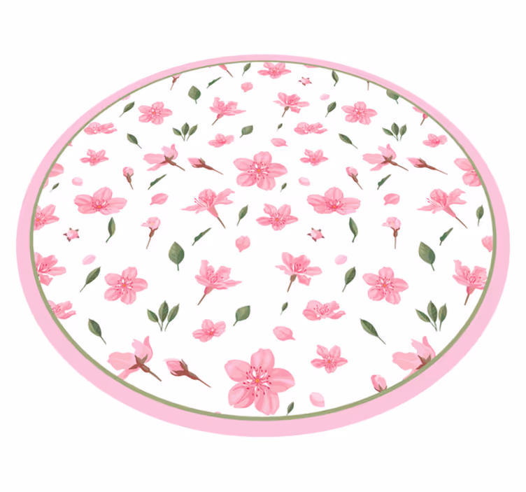 Tapis vinyle fleurs et plantes fleur rose en floraison - TenStickers