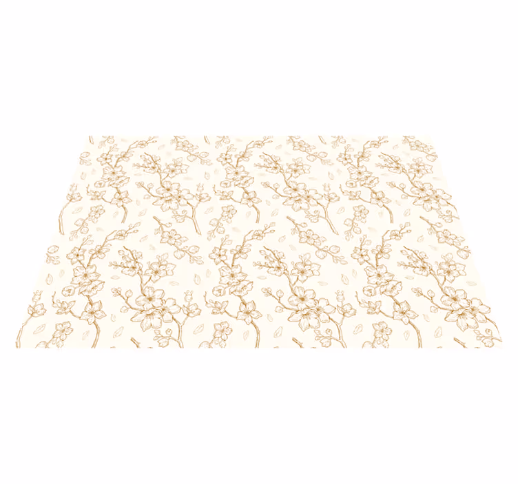 Tapis vinyle fleurs et plantes motif de branche en fleur - TenStickers