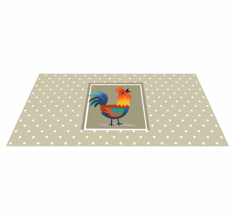 Tapis vinyle animal exposition de coqs colorés - TenStickers