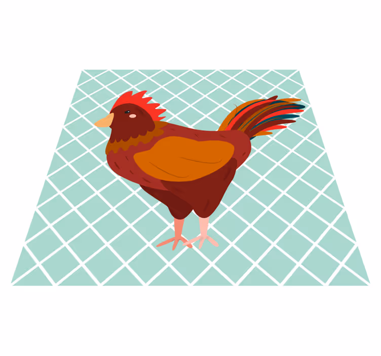 Tapis vinyle cuisine illustration de coq coloré - TenStickers