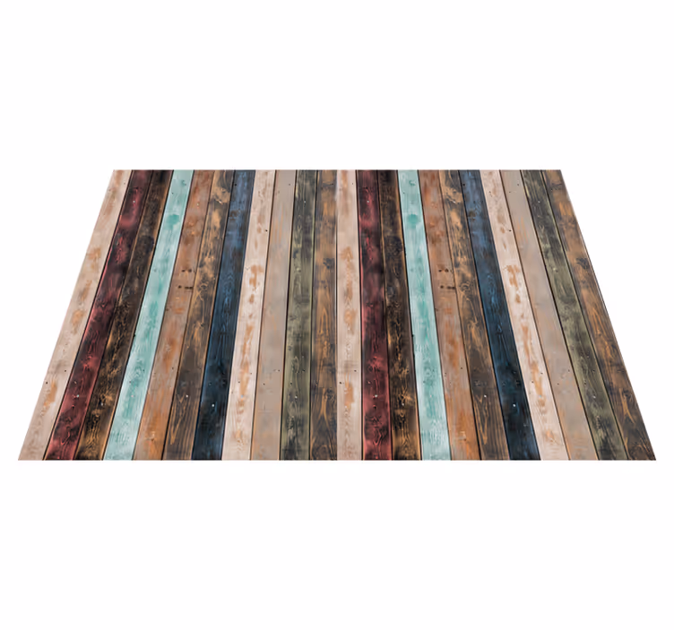 Tapis vinyle imitation parquet planches classiques colorées - TenStickers