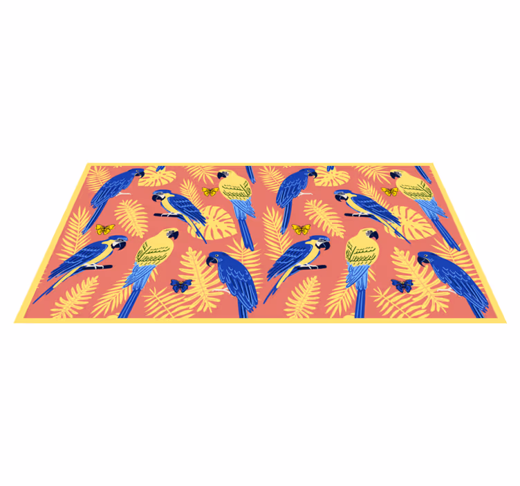 Tapis vinyle nature motifs de perroquets tropicaux - TenStickers