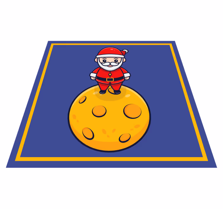 Tapis vinyle halloween père noël sur la lune - TenStickers