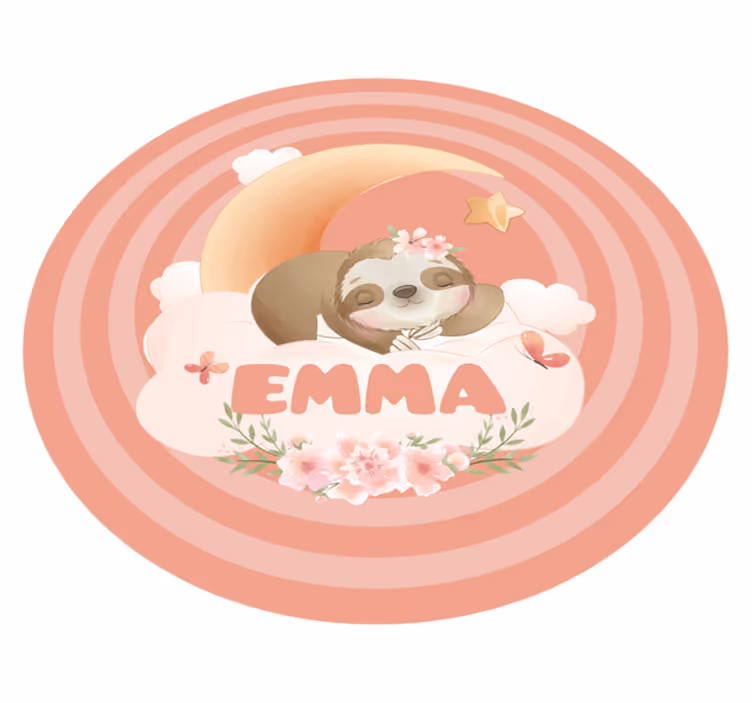 Tapis vinyle personnalisé conception mignonne de paresseux - TenStickers