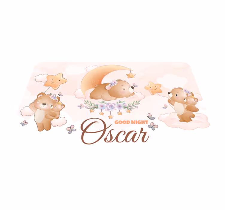 Tapis vinyle personnalisé bonne nuit les ours - TenStickers