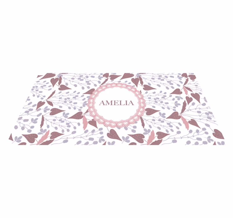 Tapis vinyle personnalisé motif floral - TenStickers