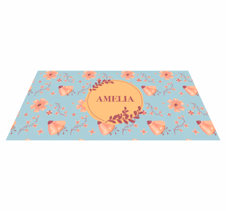 Tapis vinyle personnalisé composition florale - TenStickers
