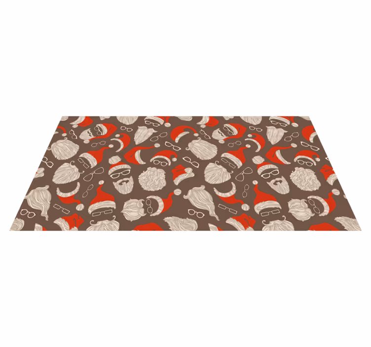Tapis vinyle noël motif visages de noël - TenStickers