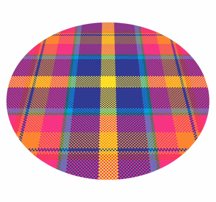Tapis vinyle géométrique motif à carreaux coloré - TenStickers