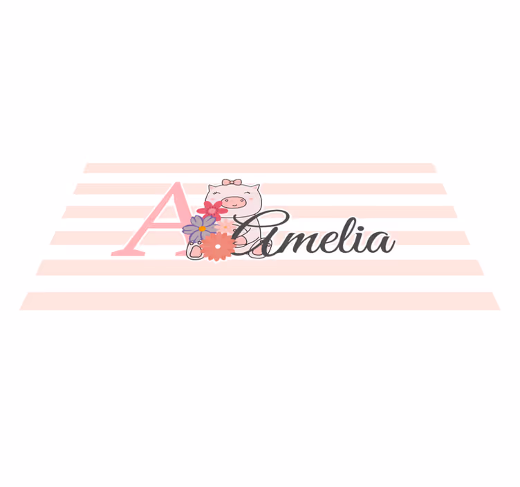 Tapis vinyle personnalisé illustration de cochon mignon - TenStickers