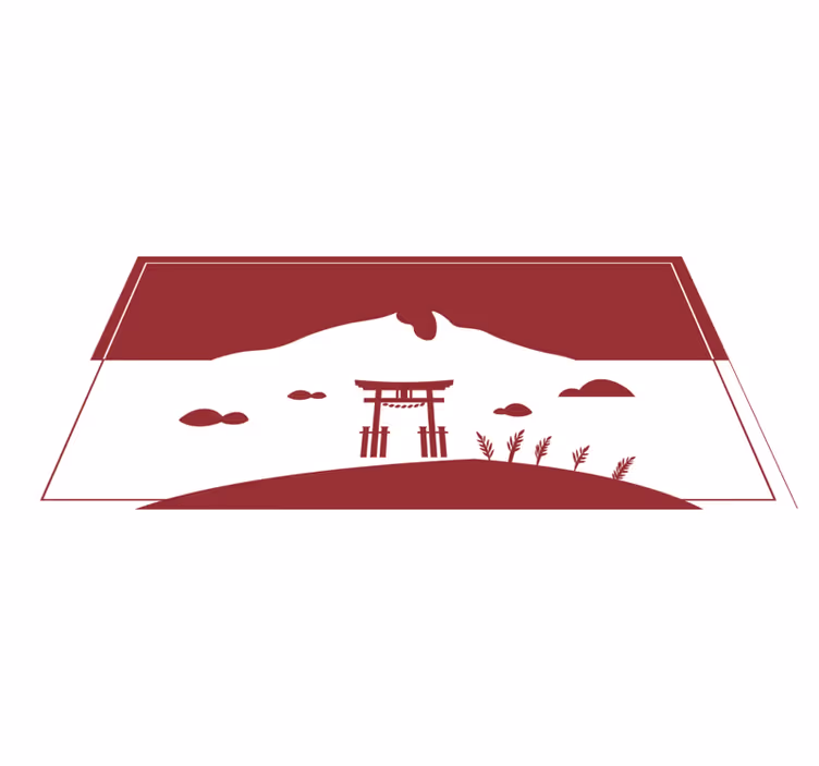 Tapis vinyle carte du monde paysage japonais - TenStickers