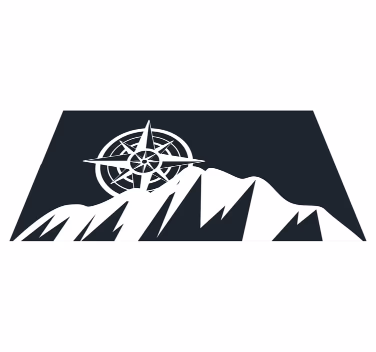 Tapis vinyle moderne illustration de montagne de boussole - TenStickers