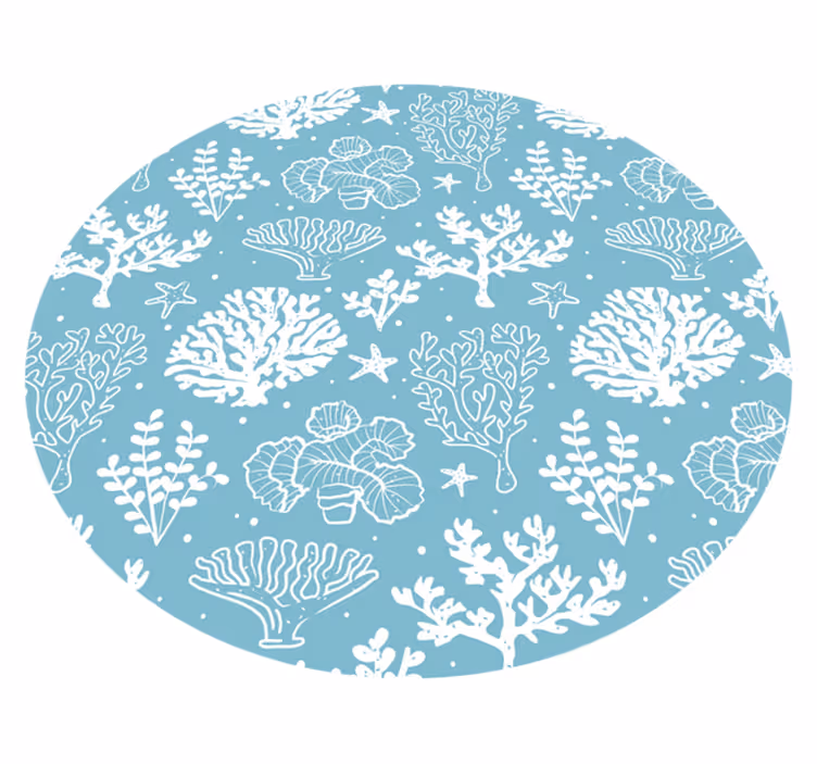 Tapis vinyle fleurs et plantes motif de récif corallien - TenStickers