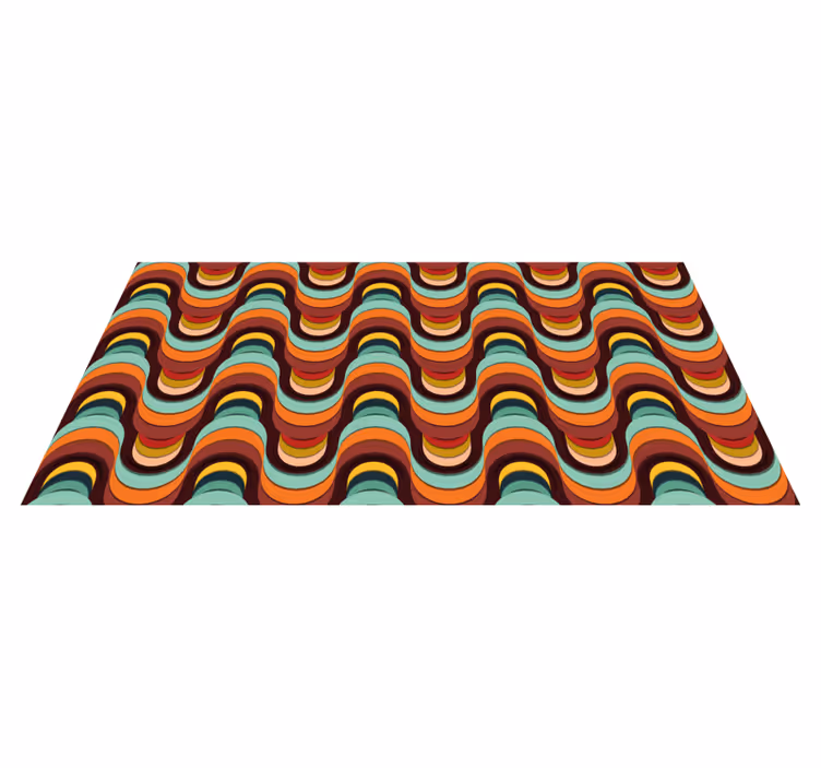Tapis vinyle moderne concept de vague animée - TenStickers