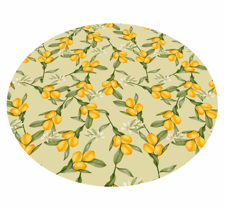 Tapis vinyle cuisine motif de fleurs d'agrumes - TenStickers