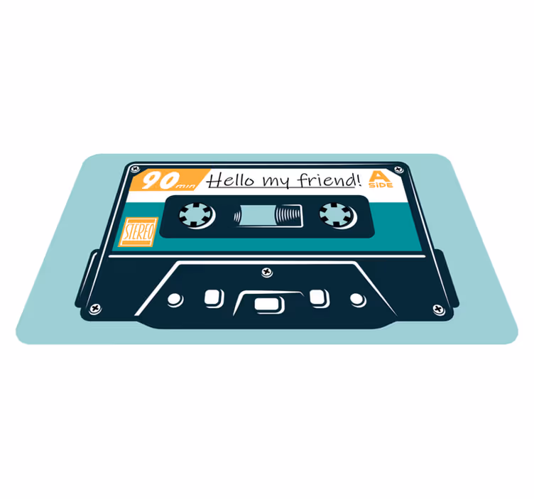 Tapis vinyle personnalisé salutation sur cassette - TenStickers