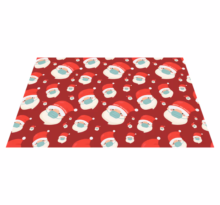 Tapis vinyle noël visages de noël festifs - TenStickers