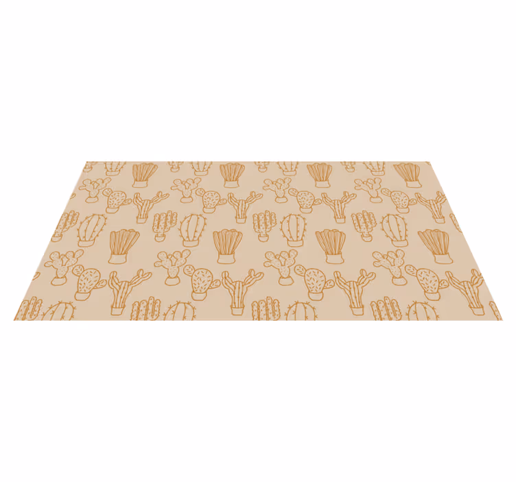 Tapis vinyle fleurs et plantes illustration de cactus - TenStickers