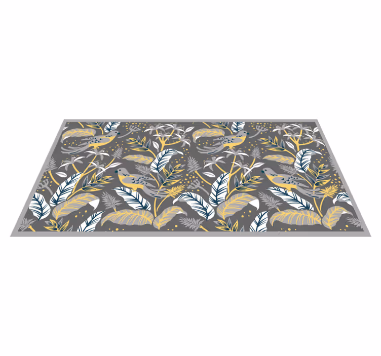 Tapis vinyle fleurs et plantes imprimé de verdure tropicale - TenStickers