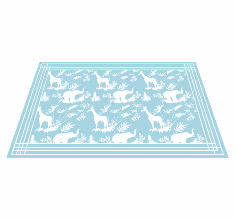 Tapis vinyle chambre bébé scène de safari dans la jungle - TenStickers
