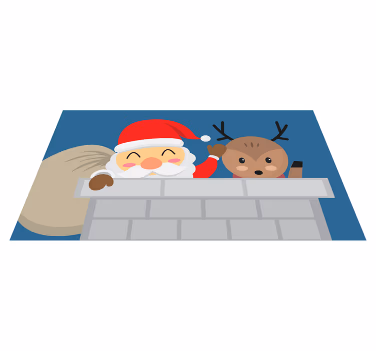 Tapis vinyle noël scène joyeuse de noël - TenStickers