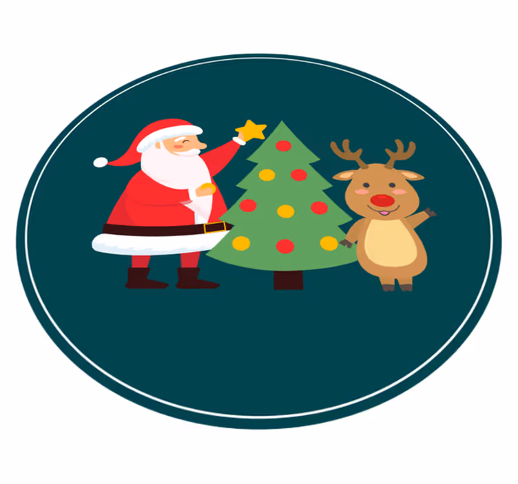 Tapis vinyle noël scène festive de noël - TenStickers