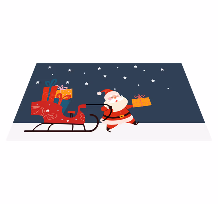 Tapis vinyle noël le joyeux traîneau de Noël - TenStickers