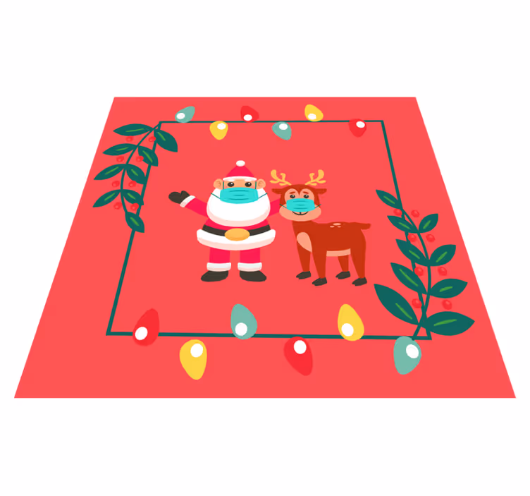 Tapis vinyle noël père noël avec masque - TenStickers