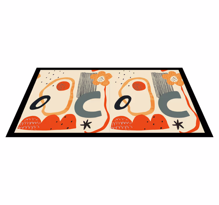 Tapis vinyle moderne éléments floraux audacieux - TenStickers
