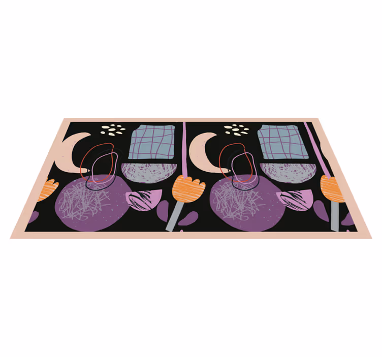 Tapis vinyle moderne éléments géométriques nocturnes - TenStickers