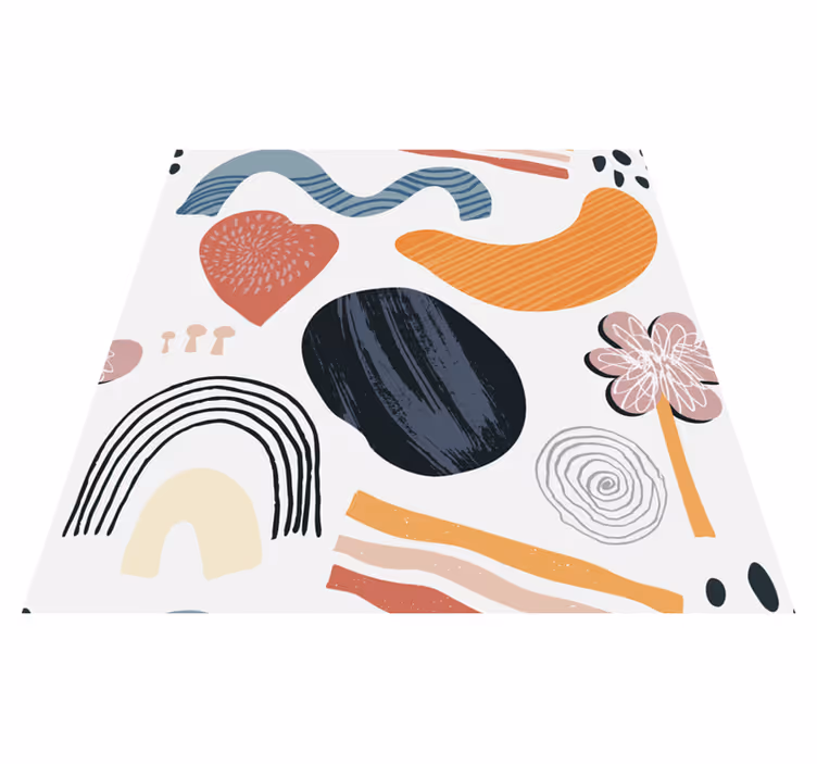 Tapis vinyle moderne ensemble de formes abstraites - TenStickers